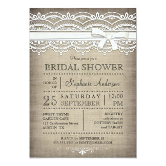 Bridal shower invitations rustic