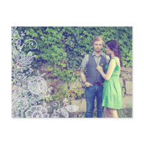 Vintage Lace Photo Save the Date Postcard
