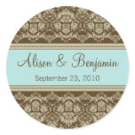 Vintage Lace Wedding Invitation Seal :: aqua