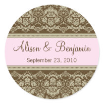 Vintage Lace Wedding Invitation Seal :: blush pink