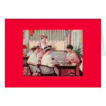 Vintage Ladies at Tea Greeting Cards