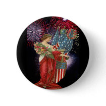 Vintage Lady and Fireworks Pins