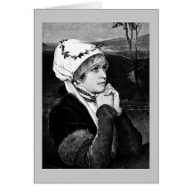 Vintage Lady Clasping Hands Greeting Card