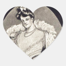 Vintage lady corsets advert sticker