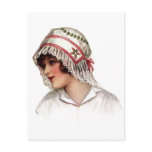 Vintage Lady in Embroidery and Lace Bonnet Post Cards