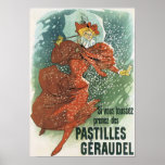 Vintage Lady in the Snow Print
