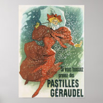 Vintage Lady in the Snow Print
