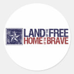 Vintage Land of the Free Star – 4th of July Round Sticker