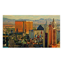 Vintage Las Vegas Skyline Business Cards