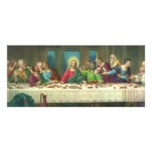 Vintage Last Supper with Jesus Christ and Apostles Rack Card Template