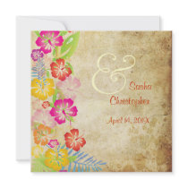Vintage/Leis/Luau/hibiscusWedding Invitations