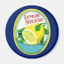 Vintage Lemon Squash Label Fridge Magnet