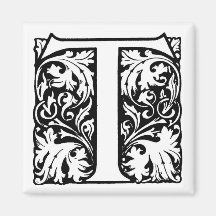 Vintage Letter T Monogram - Magnet