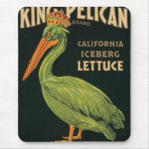 Vintage Lettuce Food Product Label Mousepads