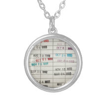 Vintage Library Due Date Cards Pendants
