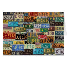 Vintage License Plates Cards