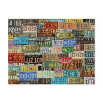 Vintage License Plates Post Cards
