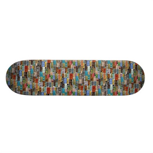 Vintage License Plates Skateboard