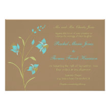 Vintage Lily Wedding Invitation