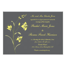 Vintage Lily Wedding Invitation