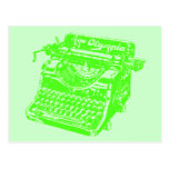 Vintage Lime Typewriter Post Card