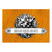 Vintage Lion & Leather Premium Business Cards