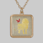 Vintage Lion Silhouette Necklace necklaces