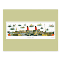 Vintage Lithograph British Ocean Liner RMS Caronia Postcards