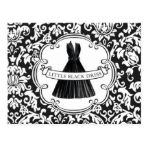 Vintage little black dress postcard