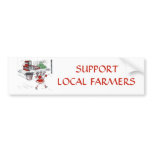 Vintage Little Girl Grocery Shopping bumper stickers