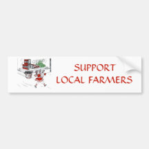 Vintage Little Girl Grocery Shopping Bumper Stickers