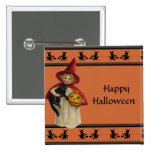 Vintage Little Girl Halloween Button