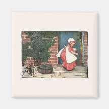 Vintage Little Miss Muffet Spider Nursery Rhyme Magnets