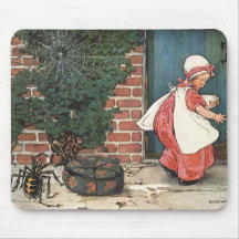 Vintage Little Miss Muffet Spider Nursery Rhyme Mouse Pads