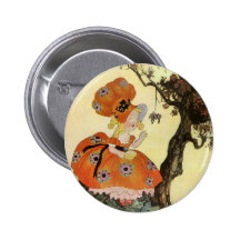 Vintage Little Miss Muffet w Spider Nursery Rhyme Buttons