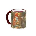 Vintage Little Red Riding Hood and Wolf in Forest mugs