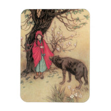 Vintage Little Red Riding Hood by Warwick Goble Vinyl Magnets