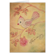 Vintage Look Female Cardinal Postcards, Cards