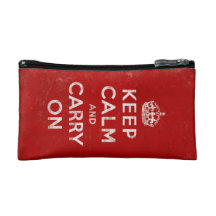 Vintage-Look Keep Calm and Carry On Makeup Bag