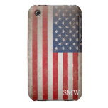 Vintage Look Monogram USA Patriotic Flag Design casemate cases