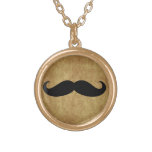 Vintage-Look Moustache Moustache Pendant Necklace