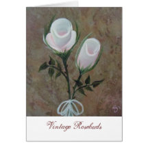 "Vintage-look Rosebuds" Card