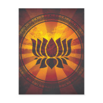 Vintage Lotus Flower Print Postcards