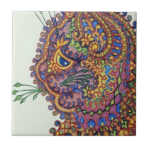 Vintage Louis Wain Fantasy Wallpaper Cat Tile