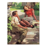Vintage Love and Romance College Coed Students Postcard