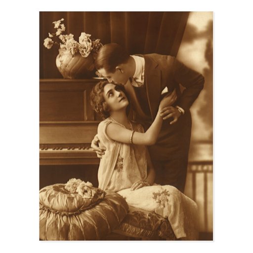 Vintage Love and Romance, Romantic Music Post Card