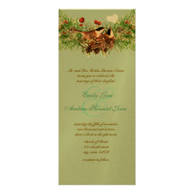 Vintage Love Birds Chickadees Wedding Invitation