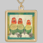 Vintage Love Birds Golden Necklace necklaces