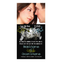 Vintage Love Birds Save the Date  Your Photo Custom Photo Card