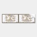 Vintage Love Birds, Two White Doves Floral Bumper Stickers